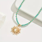 Collar Sol Dorado con Estilo Bohemio Impermeable