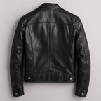 Jaromir - Chaqueta de Cuero Vintage con Cremallera
