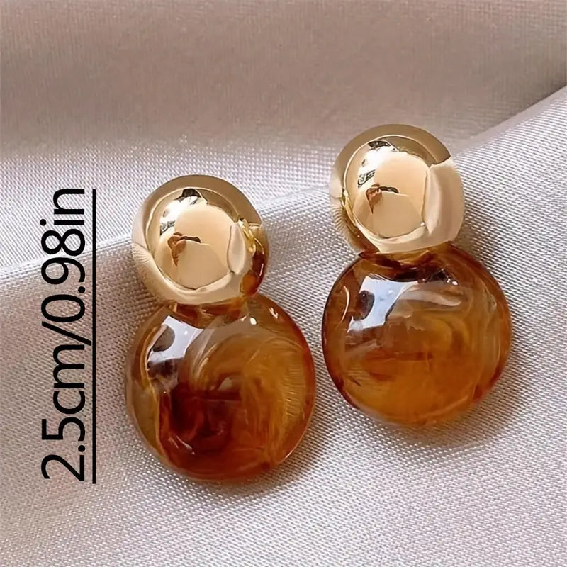 Pendientes Colgantes Aurélie Amber | Oro