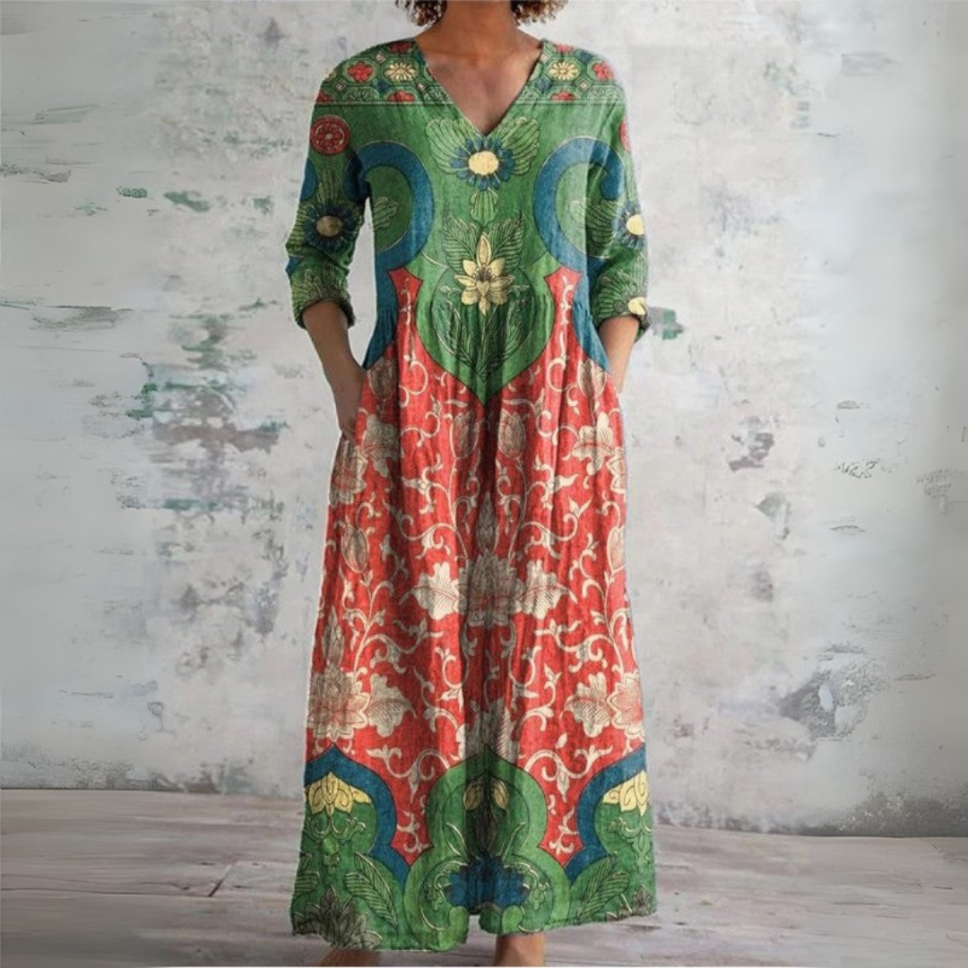 Judith | Vintage Maxi Cvetna Obleka