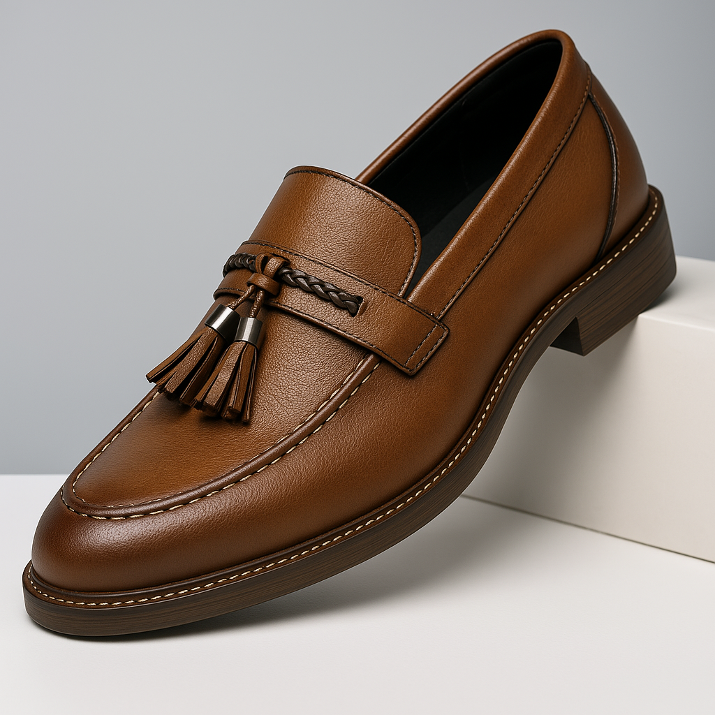 Mocasines de cuero con borlas