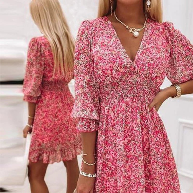 Sunna - Eleganten Cvečni Oblek