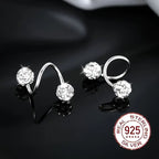 Pendientes Espirales de Doble Cabeza Súper Brillantes con Zirconia