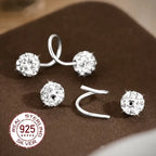 Pendientes Espirales de Doble Cabeza Súper Brillantes con Zirconia
