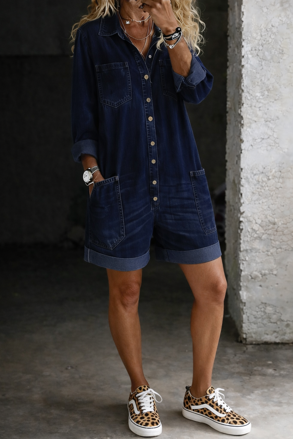Nora | Kratka casual denim kombinezona