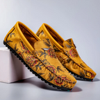Mocasines de cuero con flores