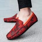Mocasines de cuero con flores