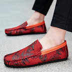 Mocasines de cuero con flores