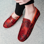 Mocasines de cuero con flores