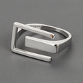 Anillo modernista ajustable de plata 925
