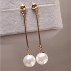 Pendientes Colgantes de Lujo con Perlas Especiales Puestas a Mano