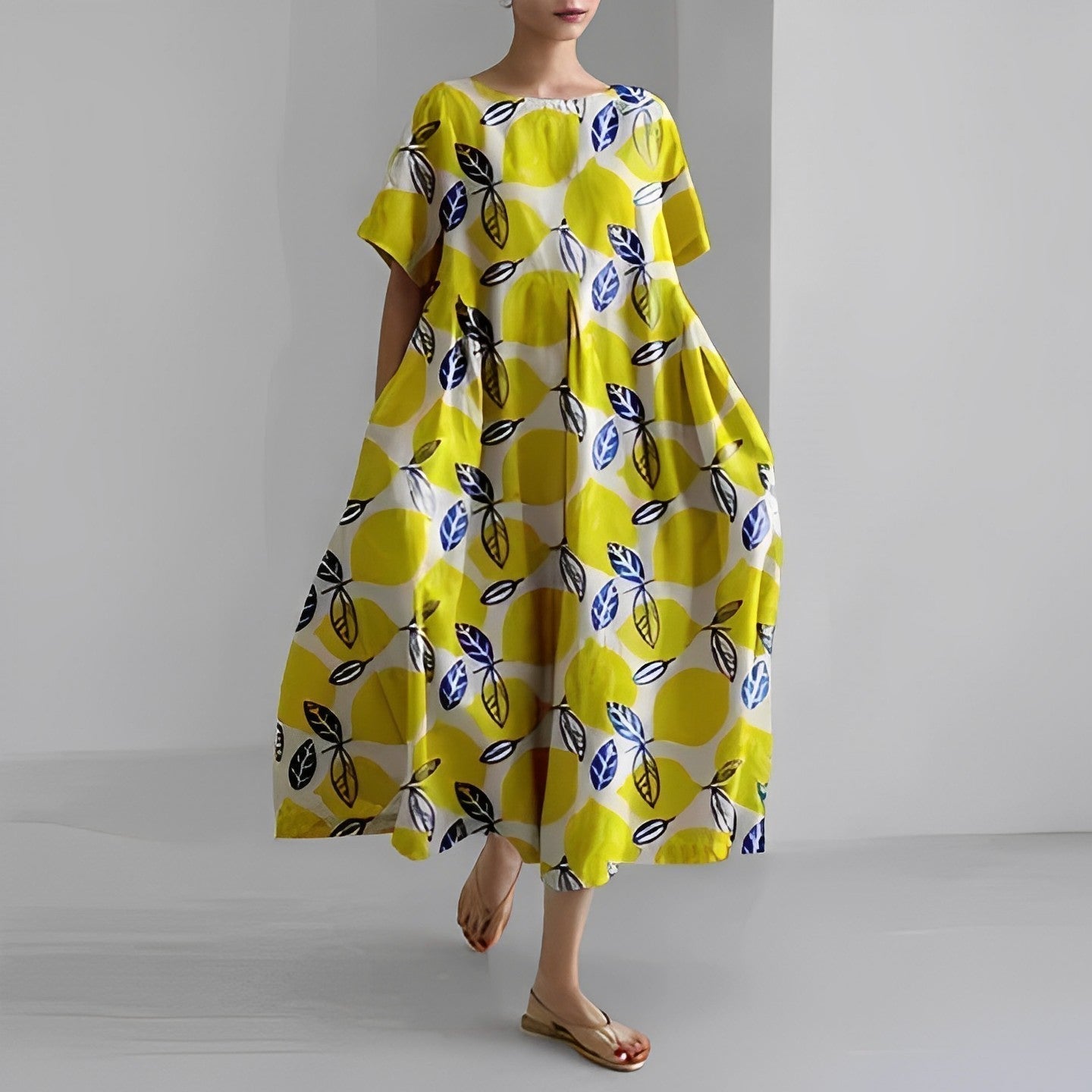 Daisy - Maxi Obleka z Ohlapnim Retro Gibanjem