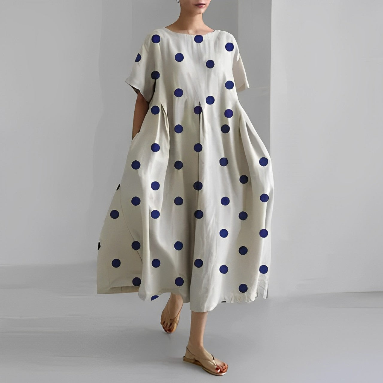 Daisy - Maxi Obleka z Ohlapnim Retro Gibanjem