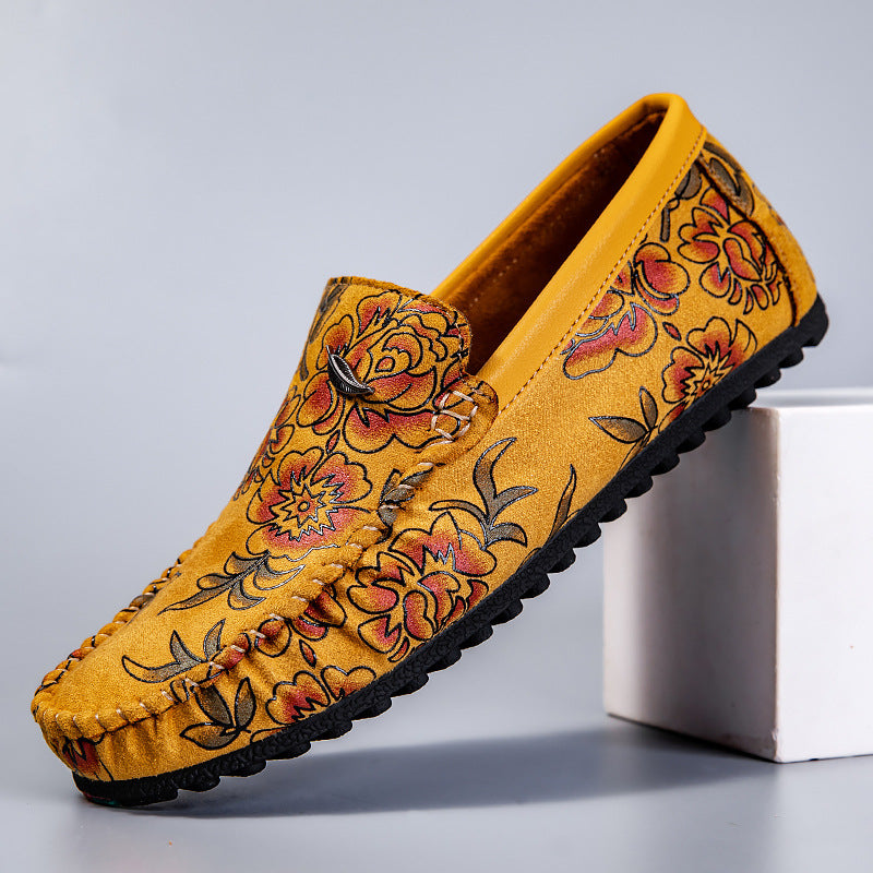 Mocasines de cuero con flores