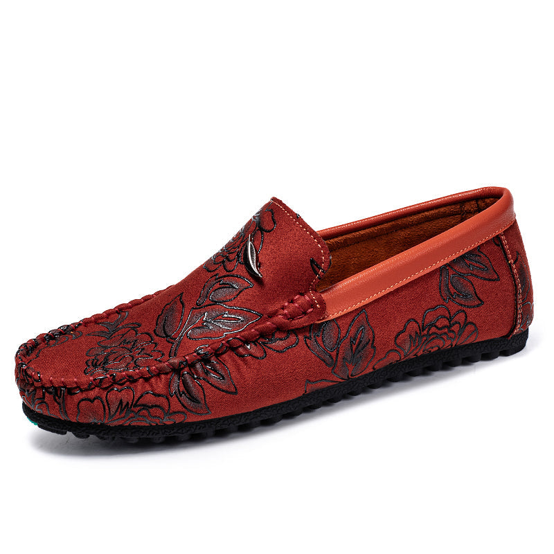 Mocasines de cuero con flores