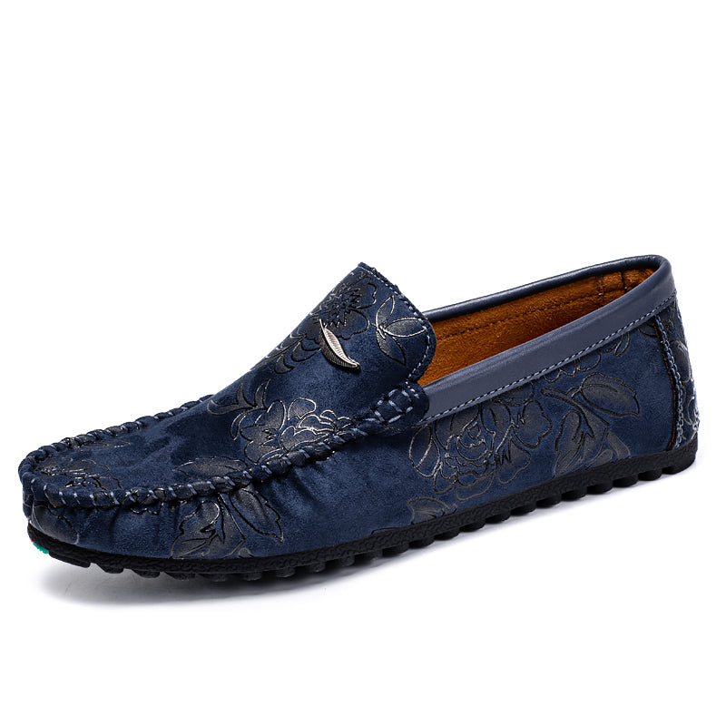 Mocasines de cuero con flores
