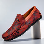 Mocasines de cuero con flores