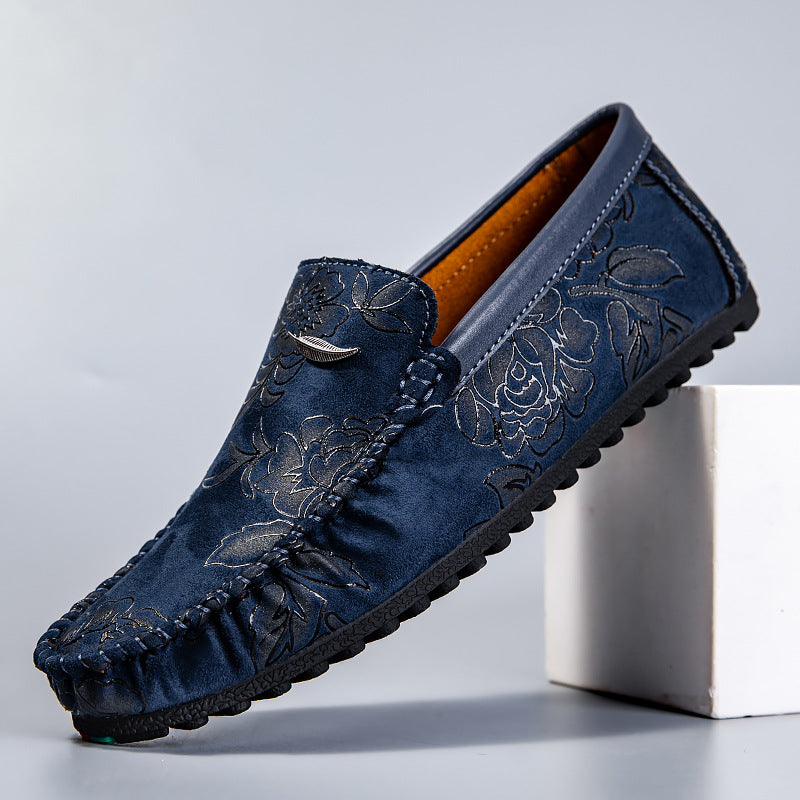 Mocasines de cuero con flores