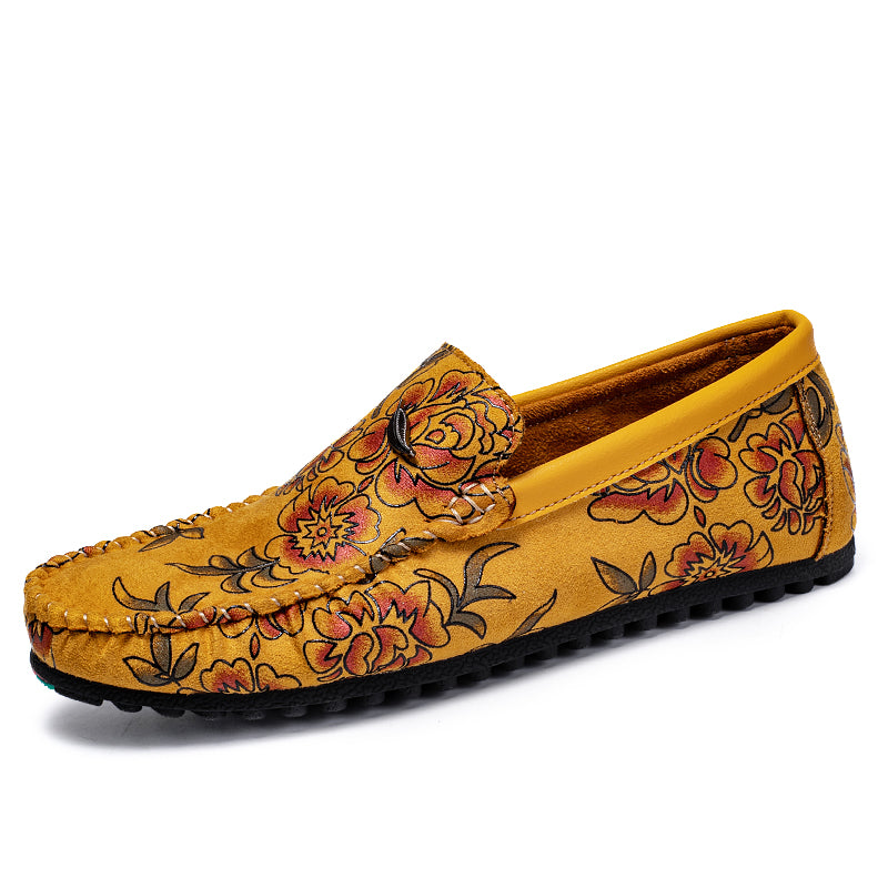Mocasines de cuero con flores
