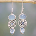 Pendientes Piedra Lunar Vintage en Plata