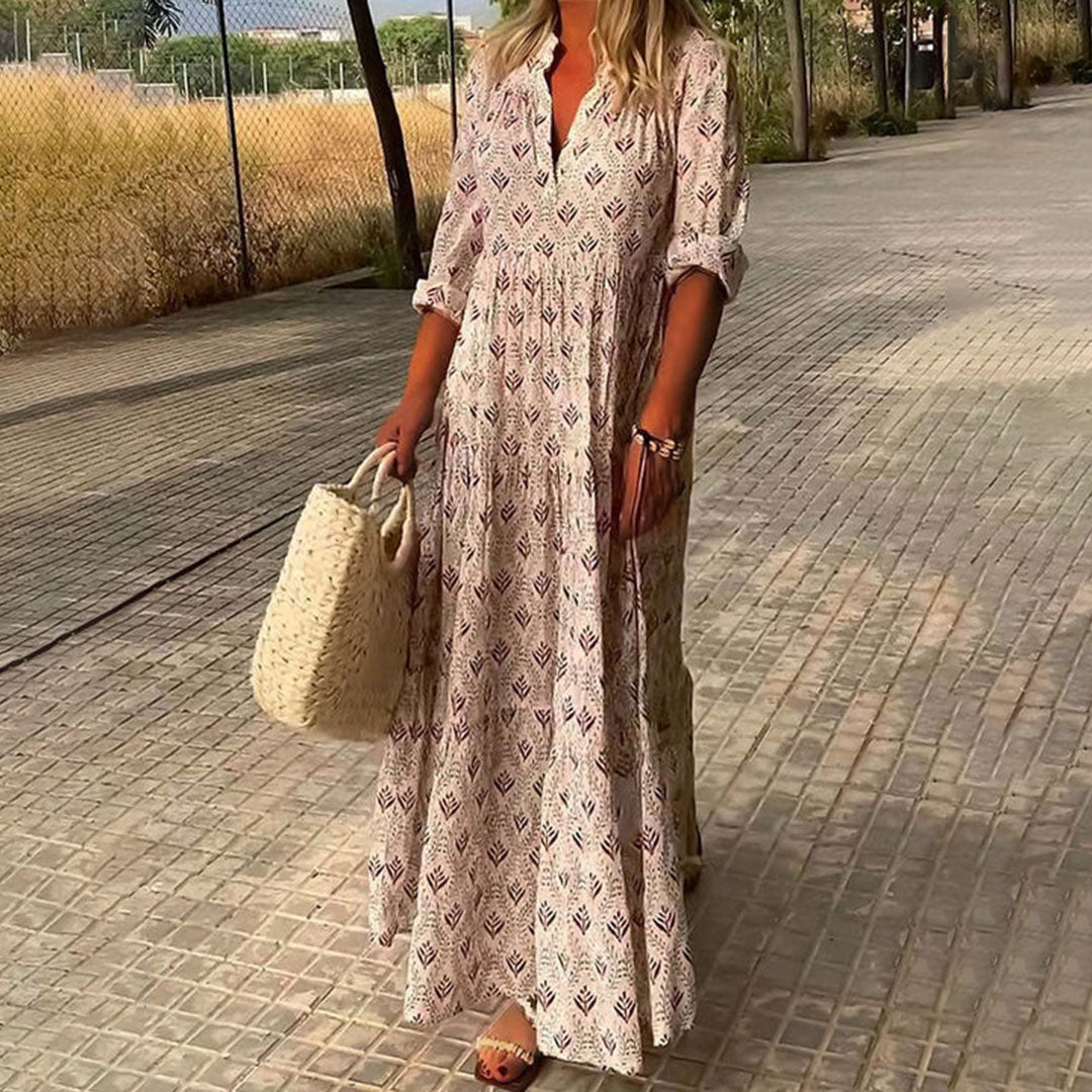 Nora - Eleganten Boho Maxi Obleka