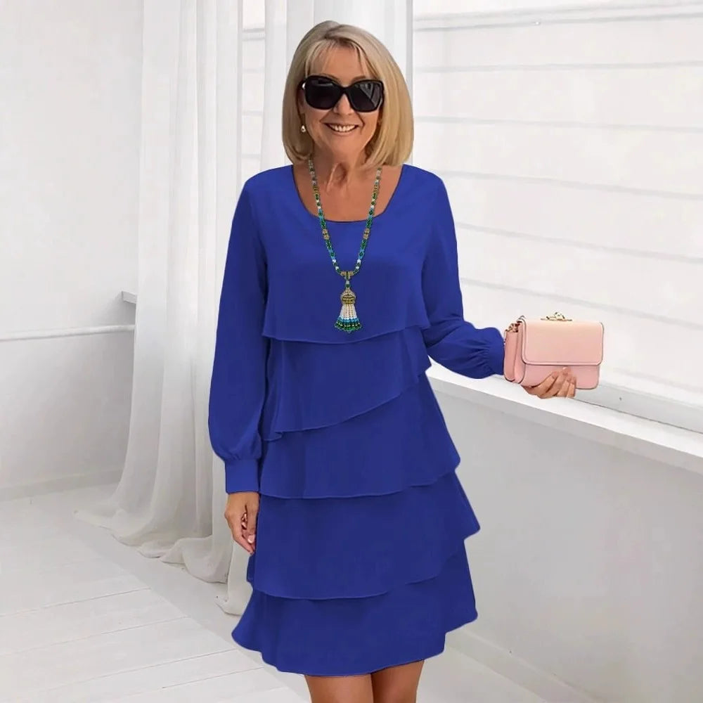 Margaret | Dolga Elegantna Oblačila z Ruffles in Dolgimi Rokavi