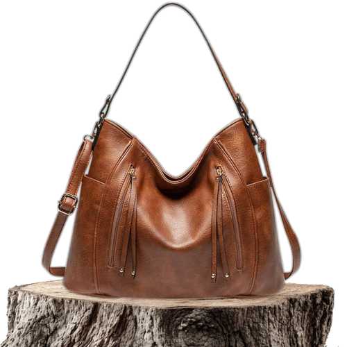 Coralie™ | Usnjena torba s fru-fruji