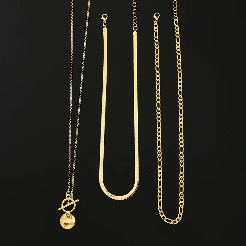 Collar de Capas de Moneda Texturizado Savira | Oro