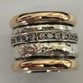 Anillo Grueso Vintage en Oro y Plata