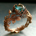 Anillo de cristal verde naturaleza