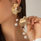 Pendientes Bohemios con Perlas y Pétalos