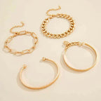 Set de Pulseras Elan Mercer | Oro Blanco
