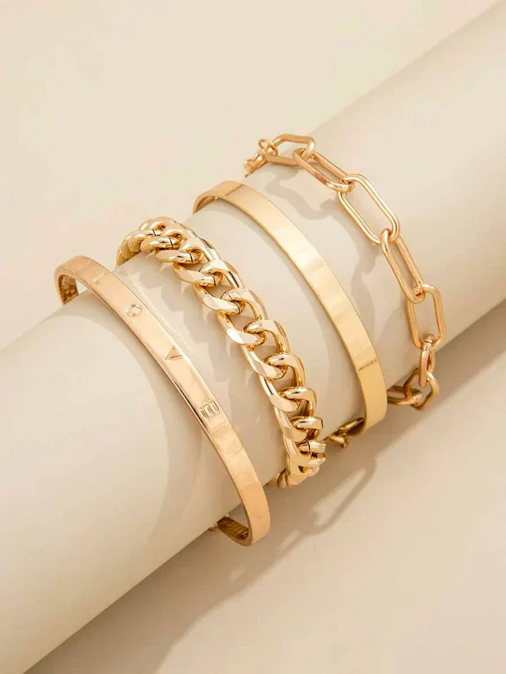 Set de Pulseras Elan Mercer | Oro Blanco