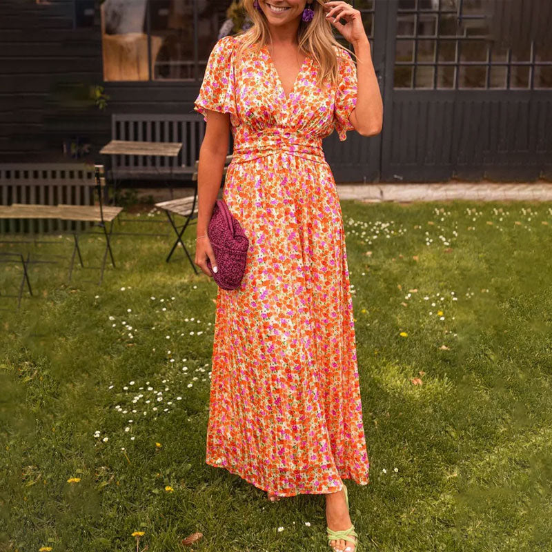 Amelia™ - Eleganten Maxi Rožnati Oblek