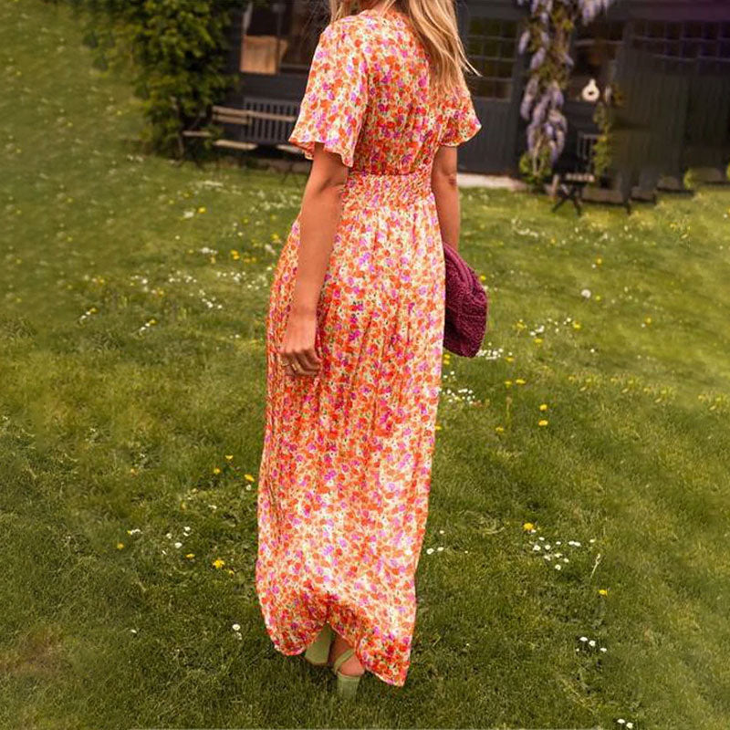 Amelia™ - Eleganten Maxi Rožnati Oblek
