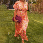 Amelia™ - Eleganten Maxi Rožnati Oblek
