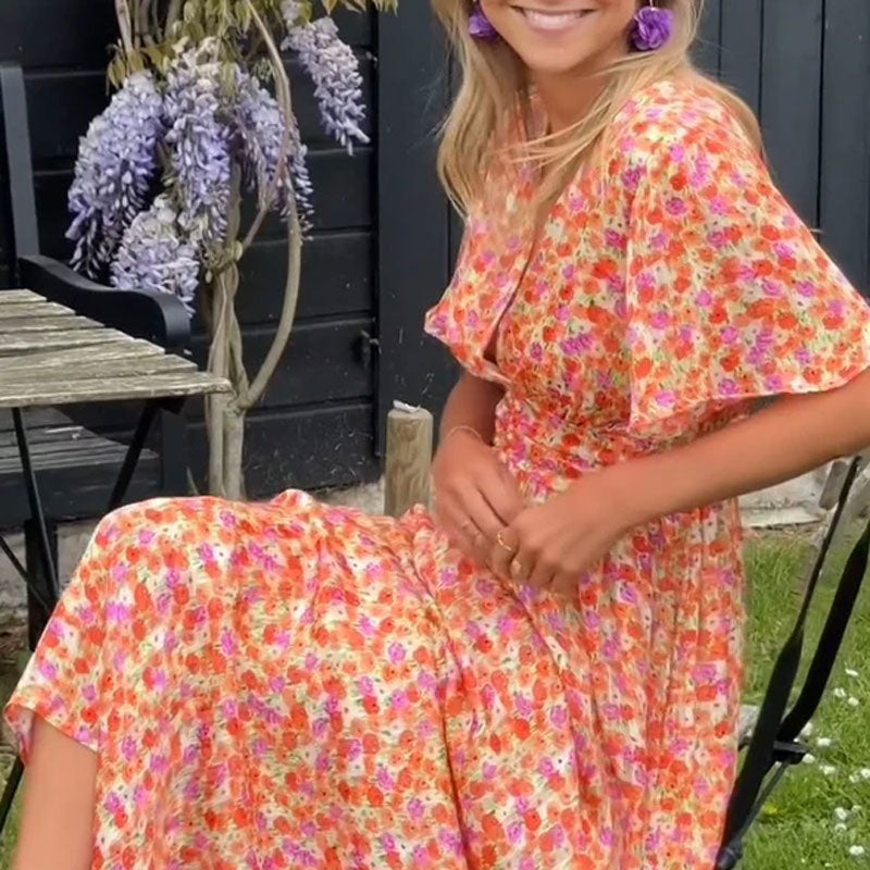 Amelia™ - Eleganten Maxi Rožnati Oblek