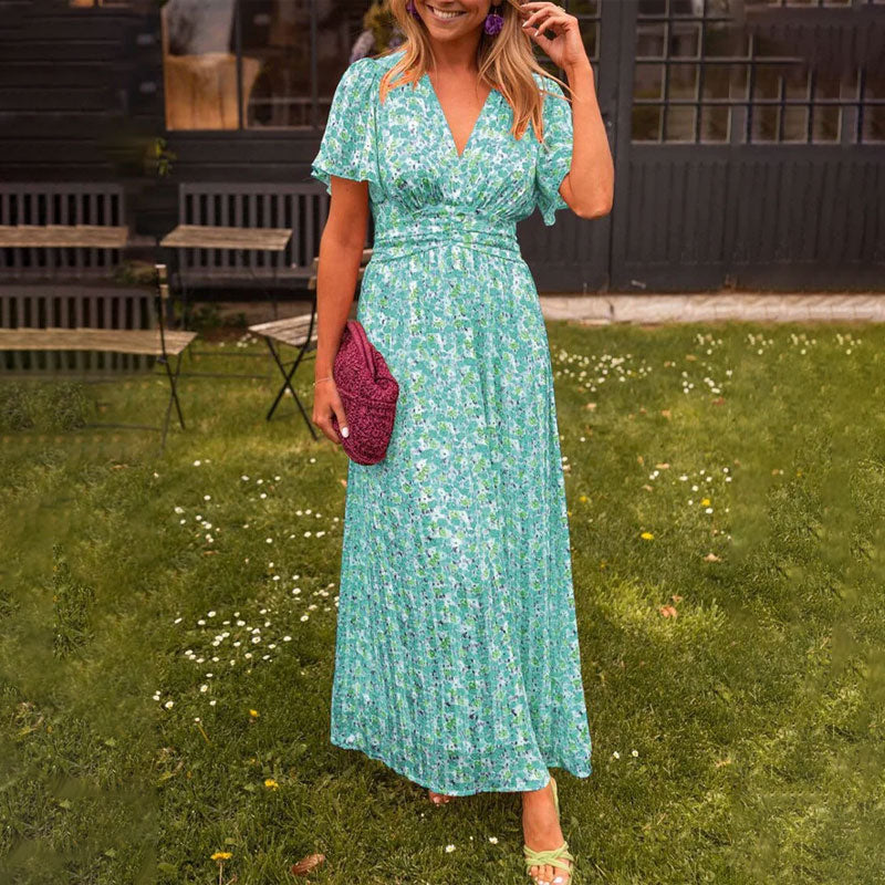 Amelia™ - Eleganten Maxi Rožnati Oblek